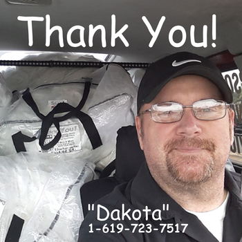 Dakota on his way to deliver Fluff and Fold orders to our great customers. Always Free Pick up and Free Delivery!